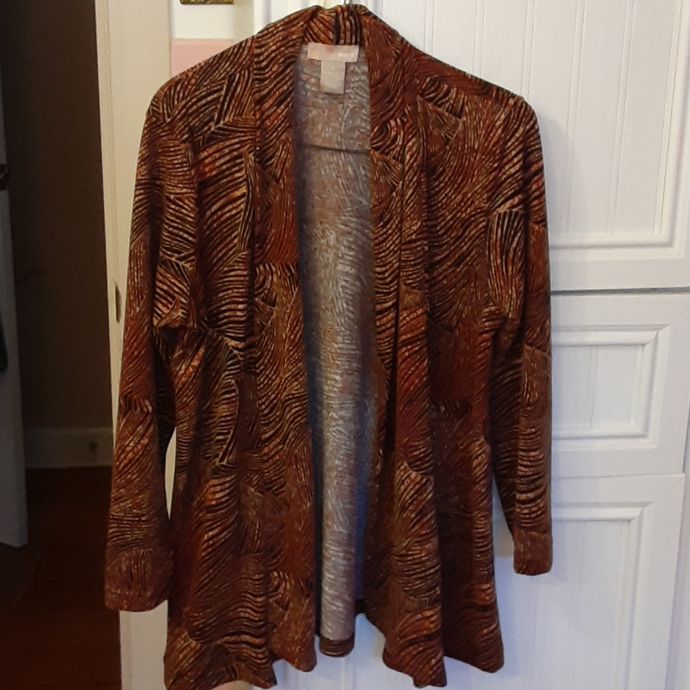 Black and rusty striped long sleeve over shirt